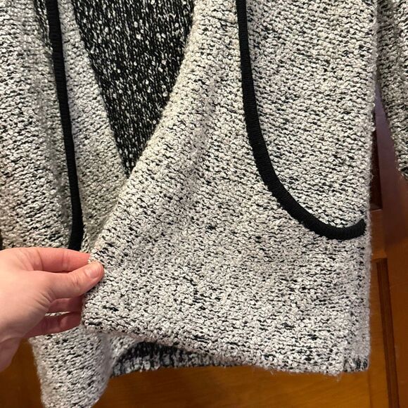 Vintage Sideffects Boucle Black White Sweater Cardigan Women’s US Small - Picture 2 of 7